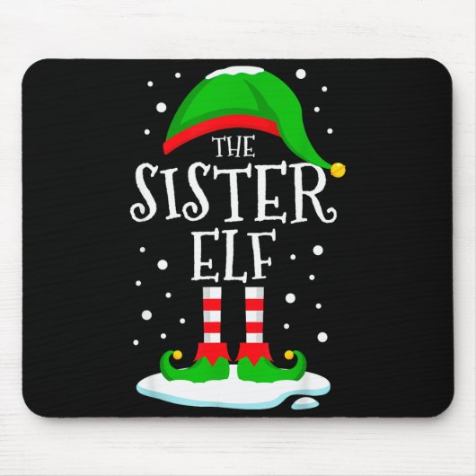The Sister Elf Christmas Family Matching Xmas Grou Mousepad (Vorne)