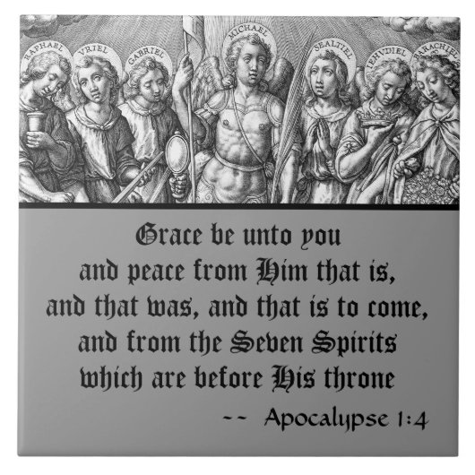 The Siven Archangels (M 034; Gravur) Fliese (Vorderseite)