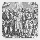 The Siven Archangels (M 034; Gravur) Quadratischer Aufkleber (Vorderseite)