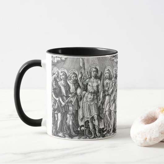 The Siven Archangels (M 034; Gravur) Tasse (Mit Donut)