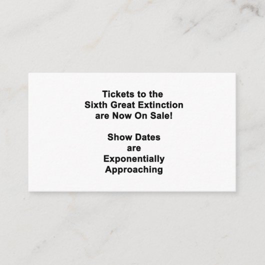 The Sixth Great Extinction Enclosure Card Begleitkarte (Vorderseite)