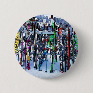 The Ski Party - Skis and Poles Button