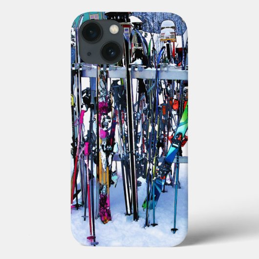 The Ski Party - Skis and Poles Case-Mate iPhone Hülle (Rückseite)