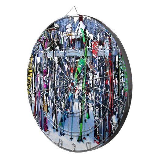 The Ski Party - Skis and Poles Dartscheibe (Vorderseite rechts)