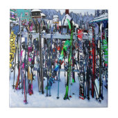 The Ski Party - Skis and Poles Fliese (Vorderseite)
