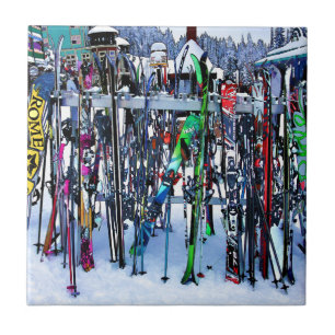 The Ski Party - Skis and Poles Fliese