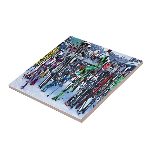 The Ski Party - Skis and Poles Fliese (Seite)