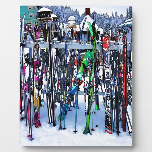 The Ski Party - Skis and Poles Fotoplatte (Vorderseite)