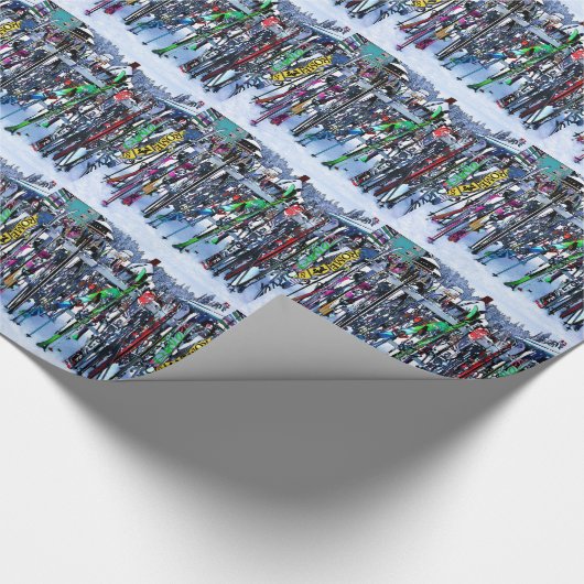 The Ski Party - Skis and Poles Geschenkpapier (Ecke)
