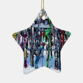 The Ski Party - Skis and Poles Keramik Ornament (Rechts)