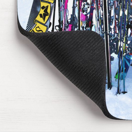 The Ski Party - Skis and Poles Mousepad (Ecke)