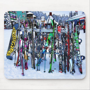The Ski Party - Skis and Poles Mousepad