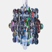 The Ski Party - Skis and Poles Ornament Karte (Linke Ecke)
