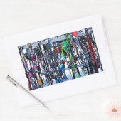 The Ski Party - Skis and Poles Rechteckiger Aufkleber (Umschlag)