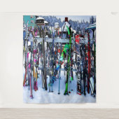 The Ski Party - Skis and Poles Wandteppich (Vorderseite)