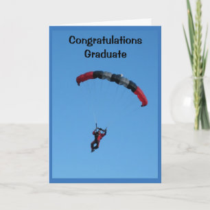 The Sky's The Limit Graduation Card With Skydiver Karte