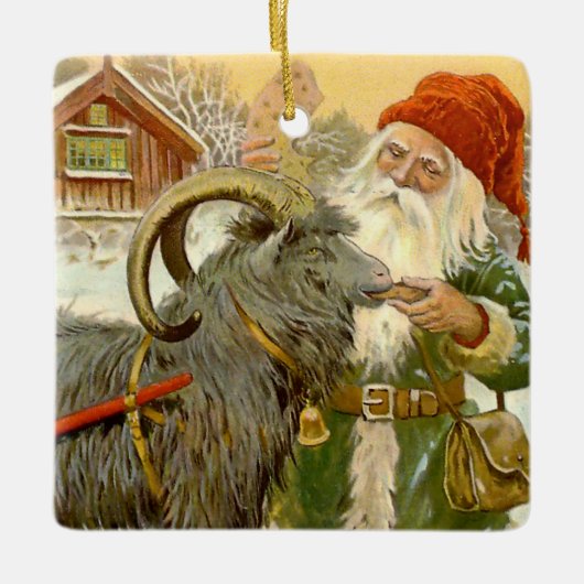 "The Sled Goat" von Jenny Nystrom Keramikornament (Vorderseite)