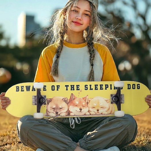 The Sleeping Shiba Street Custom Skateboard