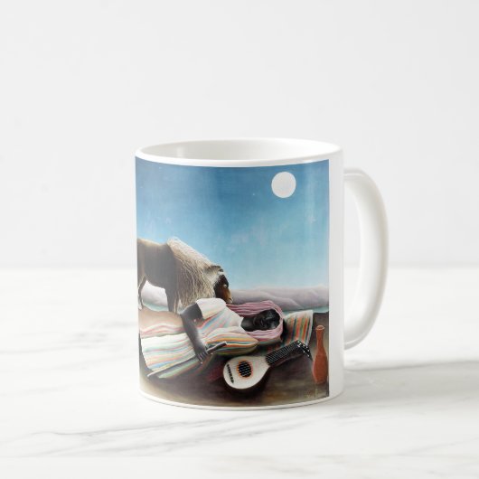 The Sleeping Sinti und Roma, Henri Rousseau (1897) Kaffeetasse (VorderseiteRechts)