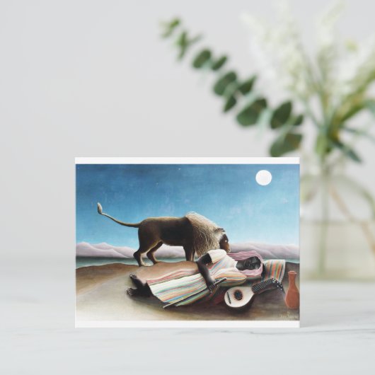 The Sleeping Sinti und Roma, Henri Rousseau (1897) Postkarte (Stehend Vorderseite)