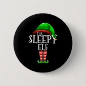 The Sleepy Elf Group Matching Family Christmas Gif Button (Vorderseite)