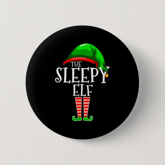 The Sleepy Elf Group Matching Family Christmas Gif Button (Vorderseite)