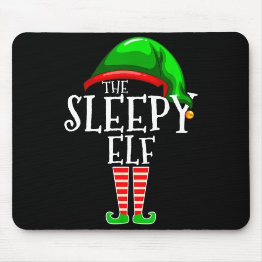 The Sleepy Elf Group Matching Family Christmas Gif Mousepad (Vorne)