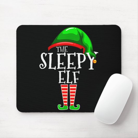 The Sleepy Elf Group Matching Family Christmas Gif Mousepad (Mit Mouse)