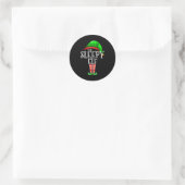 The Sleepy Elf Group Matching Family Christmas Gif Runder Aufkleber (Tasche)