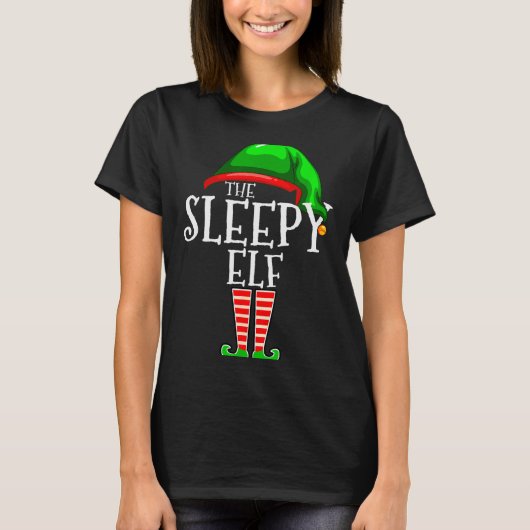 The Sleepy Elf Group Matching Family Christmas Gif T-Shirt (Vorderseite)