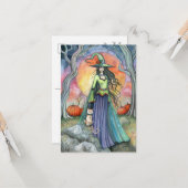 The Smug Hexenmeister Halloween Fantasy Art Karte (Vorderseite/Rückseite Beispiel)