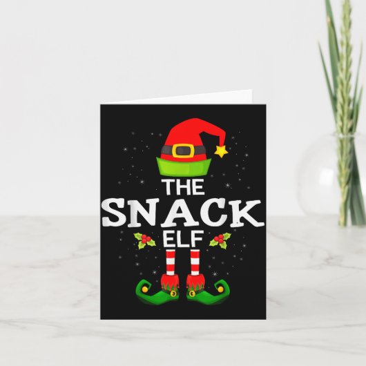The Snack Elf Christmas Family Matching Pajama  Karte (Vorderseite)