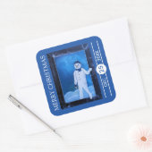 The Snowman's Escape Christmas Quadratischer Aufkleber (Umschlag)