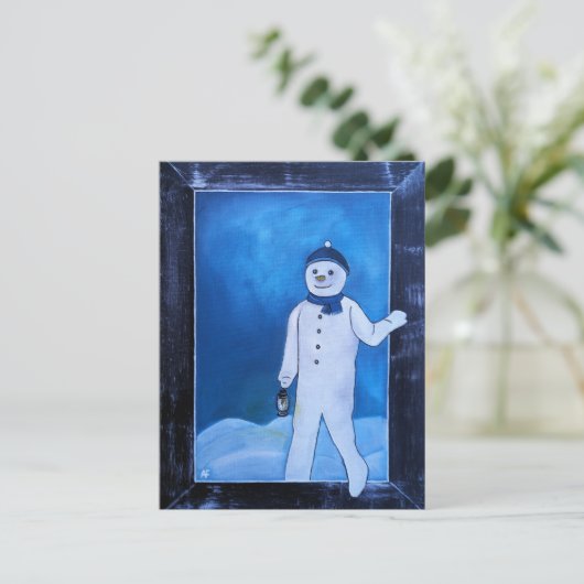 The Snowman's Escape Painting by Alfred Fox Postkarte (Stehend Vorderseite)