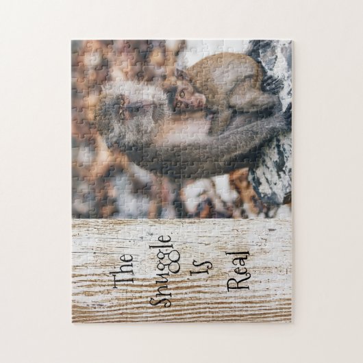 The Snuggle is Real Hugging Parent Child Monkeys Puzzle (Vertikal)