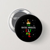 The Social Worker Elf Christmas Elf Matching Famil Button (Vorne & Hinten)