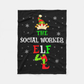 The Social Worker Elf Christmas Elf Matching Famil Fleecedecke (Vorderseite)