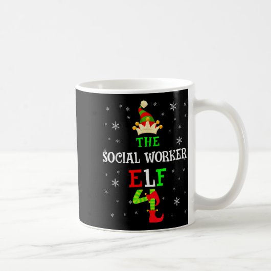 The Social Worker Elf Christmas Elf Matching Famil Kaffeetasse (Rechts)