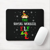The Social Worker Elf Christmas Elf Matching Famil Mousepad (Mit Mouse)