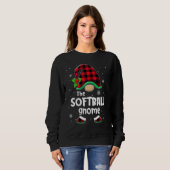 The Softball Gnome Buffalo Plaid Christmas Matchin Sweatshirt (Vorne ganz)