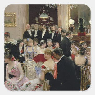 The Soiree, c.1880 Quadratischer Aufkleber