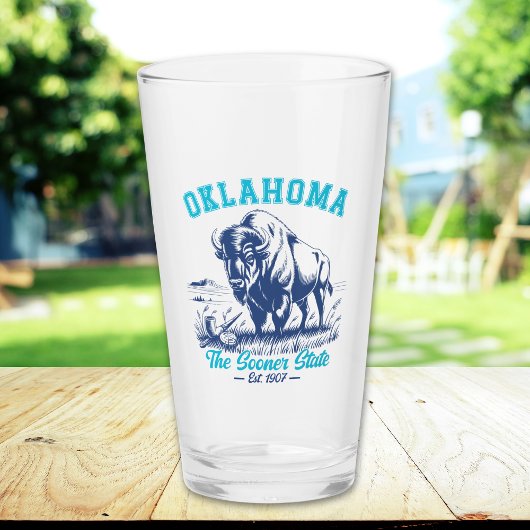 The Sooner State Bison Art – Oklahoma Spuvenir Glas