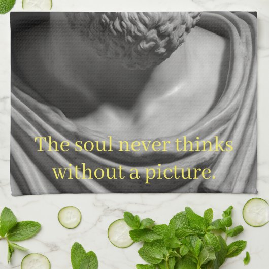 The soul never thinks without a picture geschirrtuch (Gefaltet)