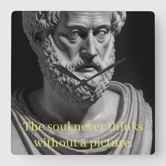 The Soul never thinks without a Picture Quadratische Wanduhr (Vorderseite)