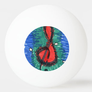 "The Sound of Red" Abstrakt Ping Pong Ball Tischtennisball