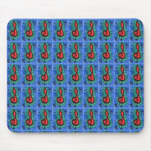 "The Sound of Red" geteerte abstrakte Design Mouse Mousepad (Vorne)