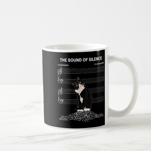 The Sound Of Silence Music And Cats Lover  Kaffeetasse (Rechts)