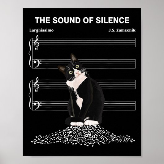 The Sound Of Silence Music And Cats Lover Poster (Vorne)