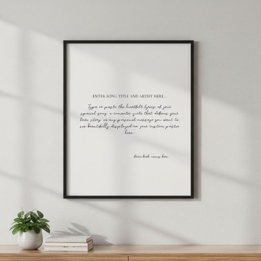 The Soundtrack of Us – Custom Song Lyric Poster