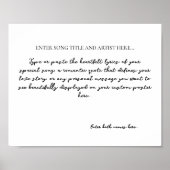 The Soundtrack of Us – Custom Song Lyric Poster (Vorne)